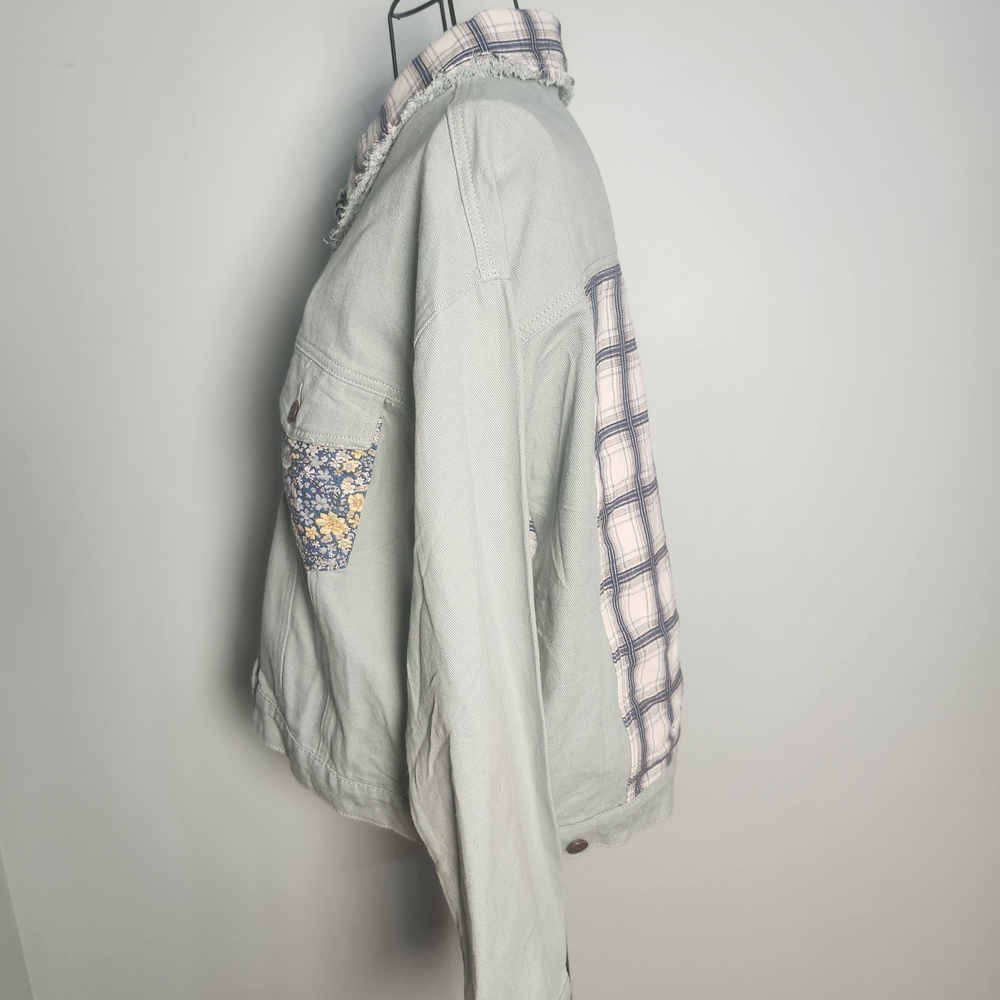 Easel Patchwork Denim Jacket Size Large Cottageco… - image 3